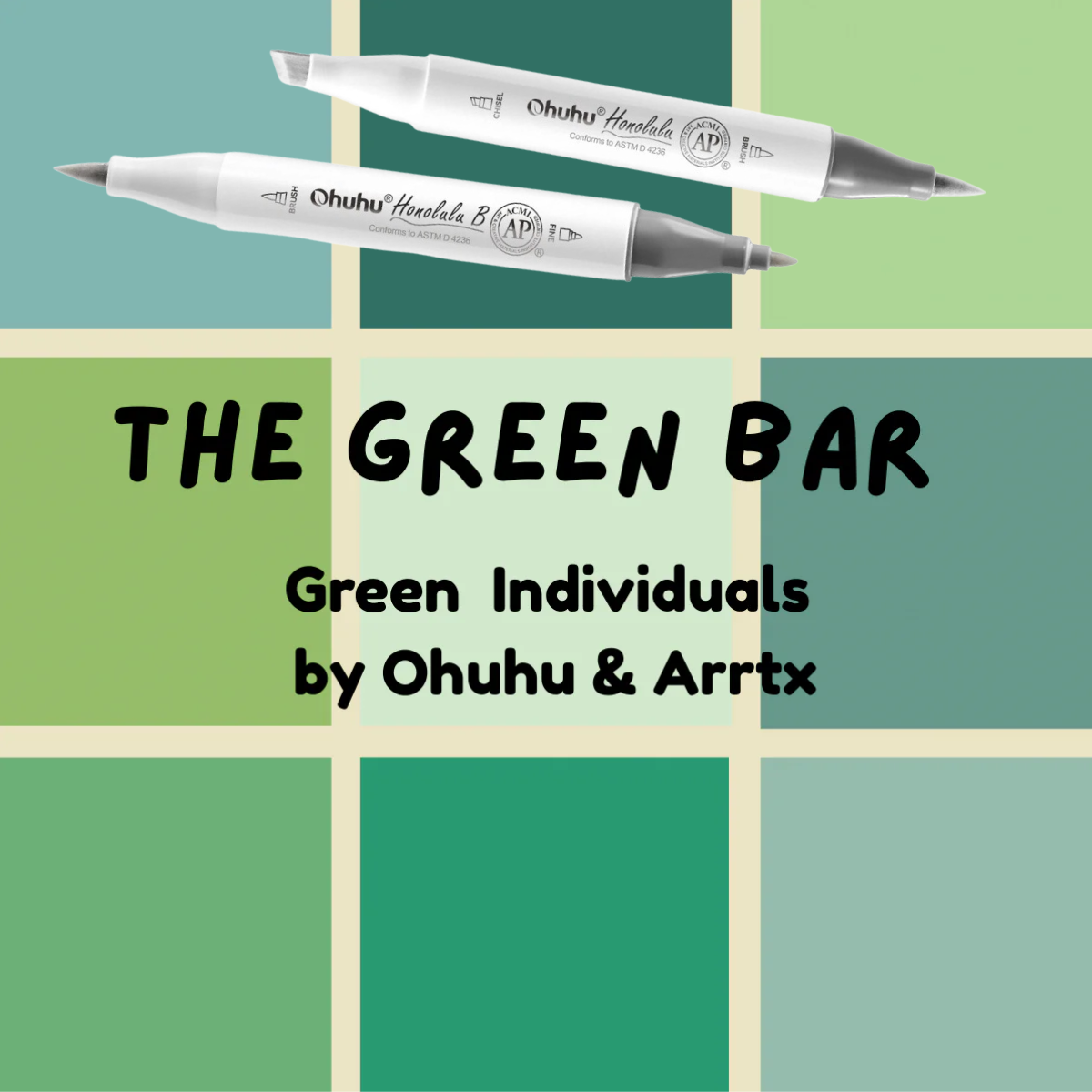 Greens Ohuhu Honolulu B Brush/Fine/Chisel Tip Marker – Single Color | Sold by The Marker Monster