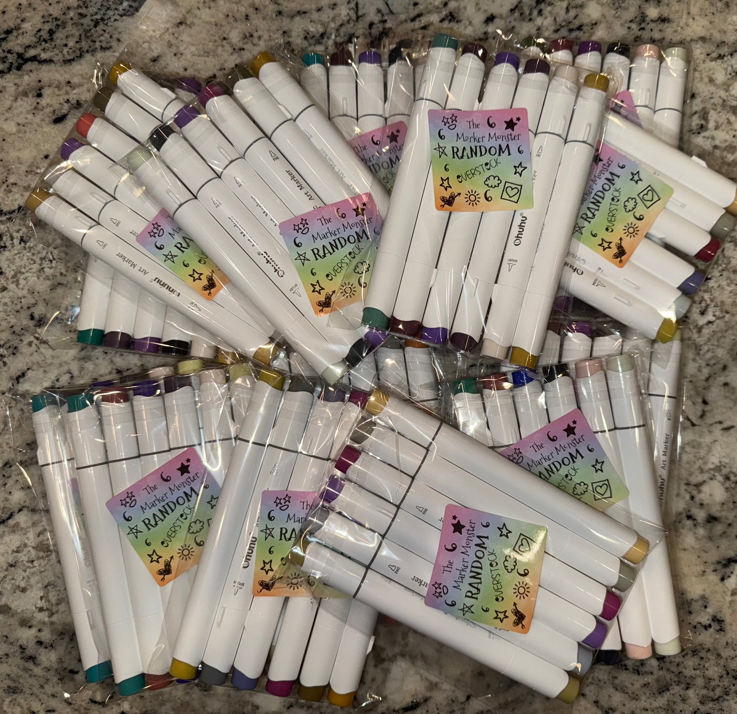 Marker Monster Mystery Sack – 6 Random Overstock Ohuhu Markers | Huge Savings