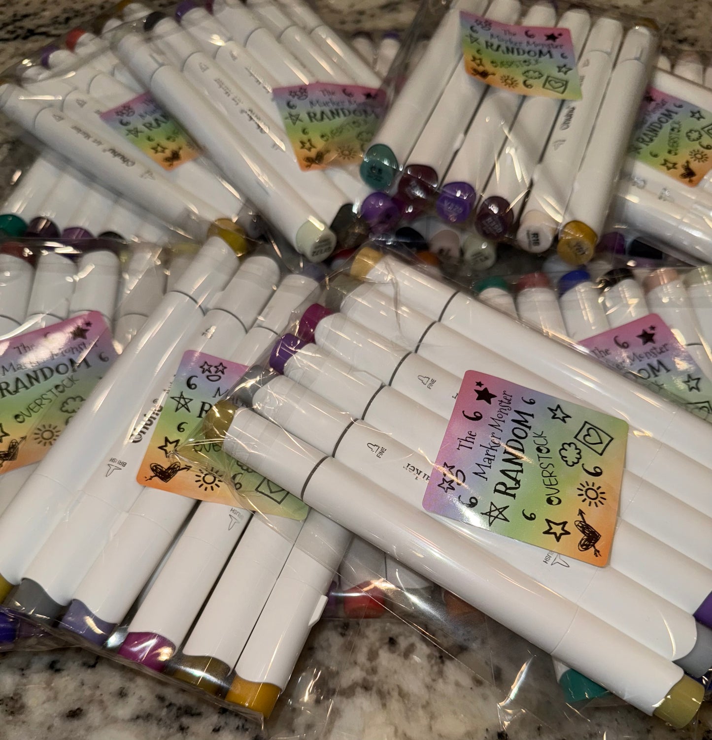 Marker Monster Mystery Sack – 6 Random Overstock Ohuhu Markers | Huge Savings