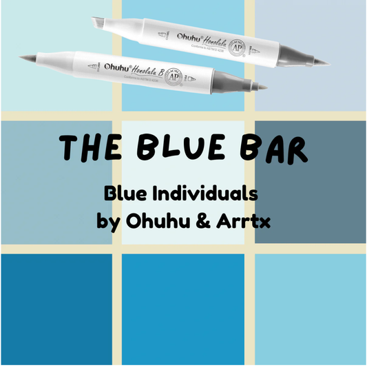 Blue Ohuhu Honolulu B Brush/Fine/ Chisel Tip  Single Color | Sold by The Marker Monster