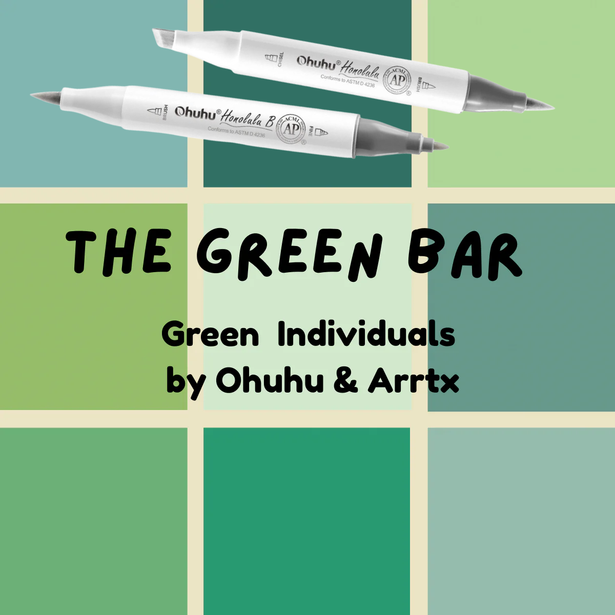 Greens Ohuhu Honolulu B Brush/Fine/Chisel Tip Marker – Single Color | Sold by The Marker Monster