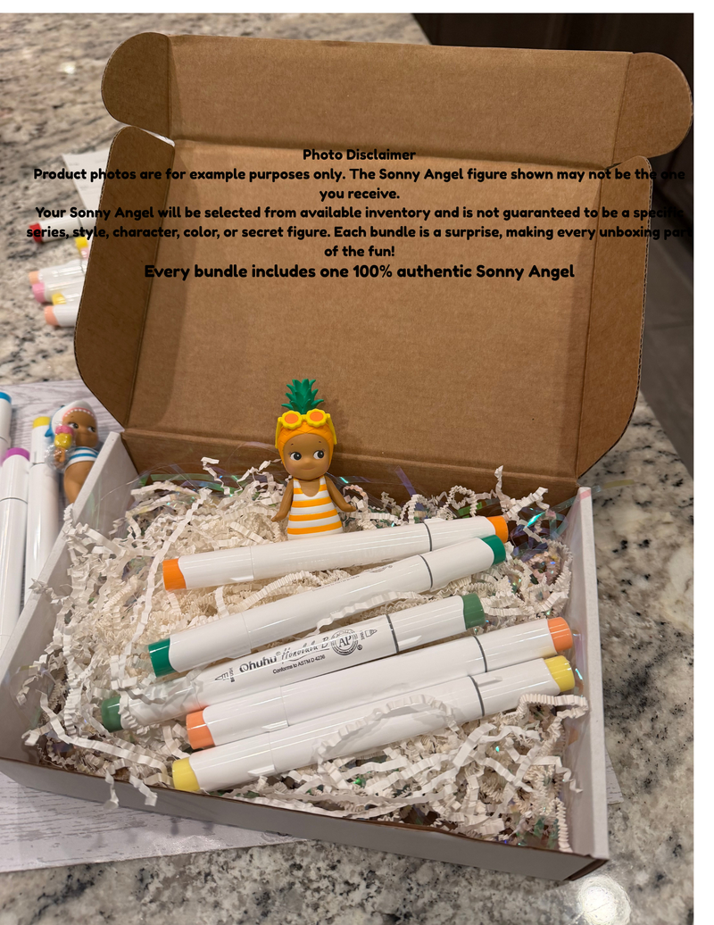 👼 Color & Collect Surprise Bundle | Authentic Sonny Angel + 5 Marker Palette
