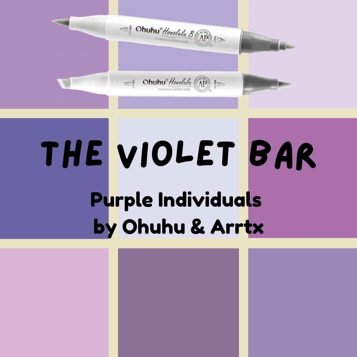 Violet  Ohuhu Honolulu B Brush/Fine / Chisel Tip  SINGLE MARKER ONLY Color | Sold by The Marker Monster
