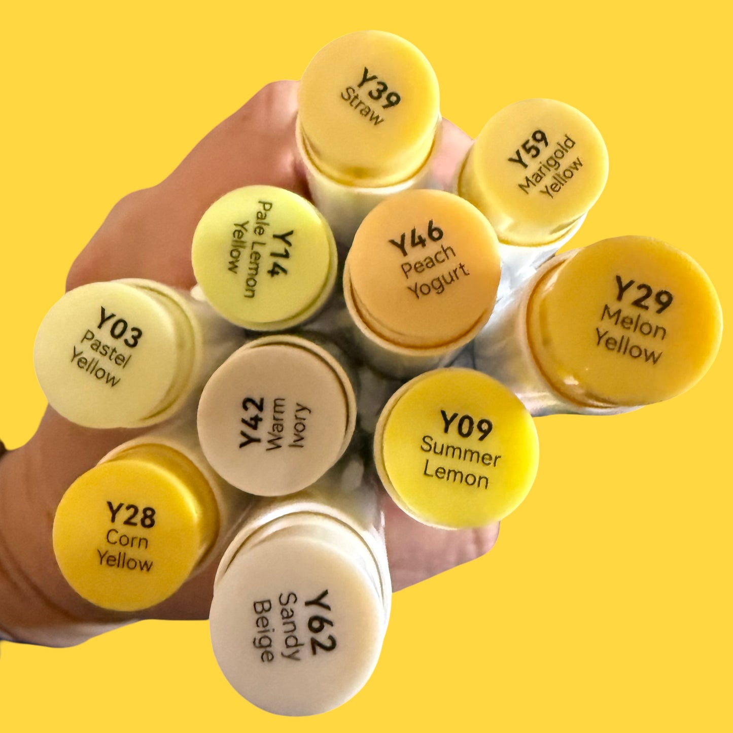 Yellows  Authentic Ohuhu Honolulu Brush/ Fine/ / Chisel Tip  Single Color | Sold by The Marker Monster