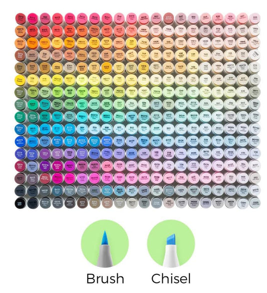 CHISEL**Single OHUHU Honolulu  Brush/Chisel Alcohol Marker  Choose your color!  New and old codes listed.