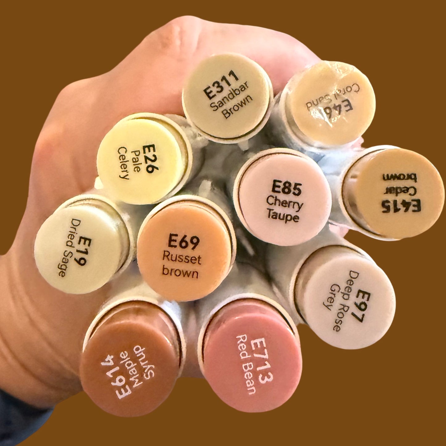 Earth Tones Ohuhu Honolulu B Brush/Fine / Chisel Tip  Single Color | Sold by The Marker Monster