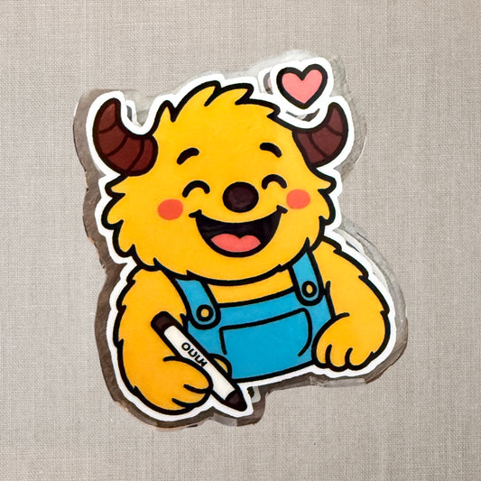 Marker Monster Paper Clip Bookmark | Cute Planner & Coloring Page Clip | Cozy Desk Accessory