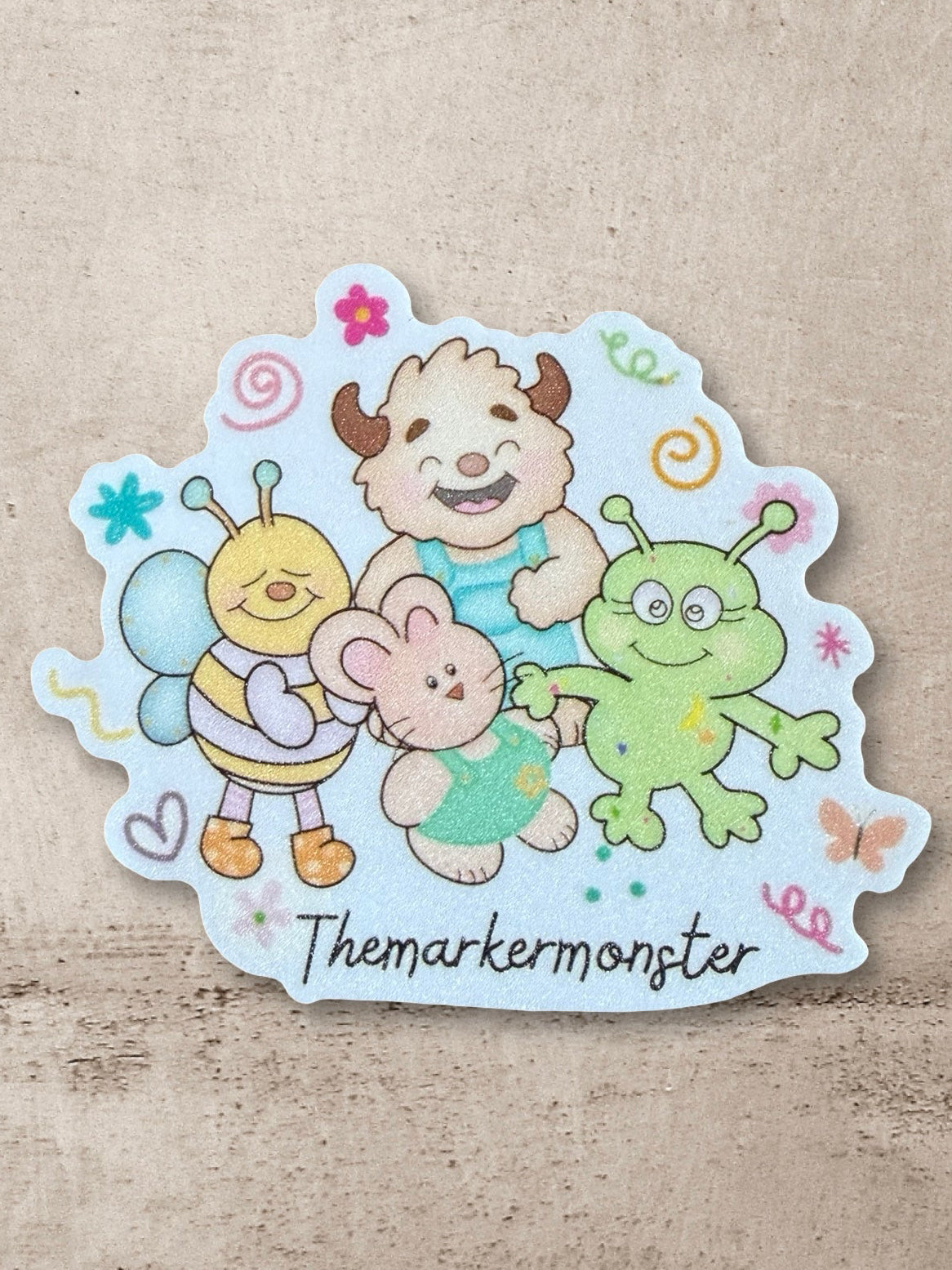 The Marker Monster and His Usual Suspects | Sand Glitter Sticker Collection