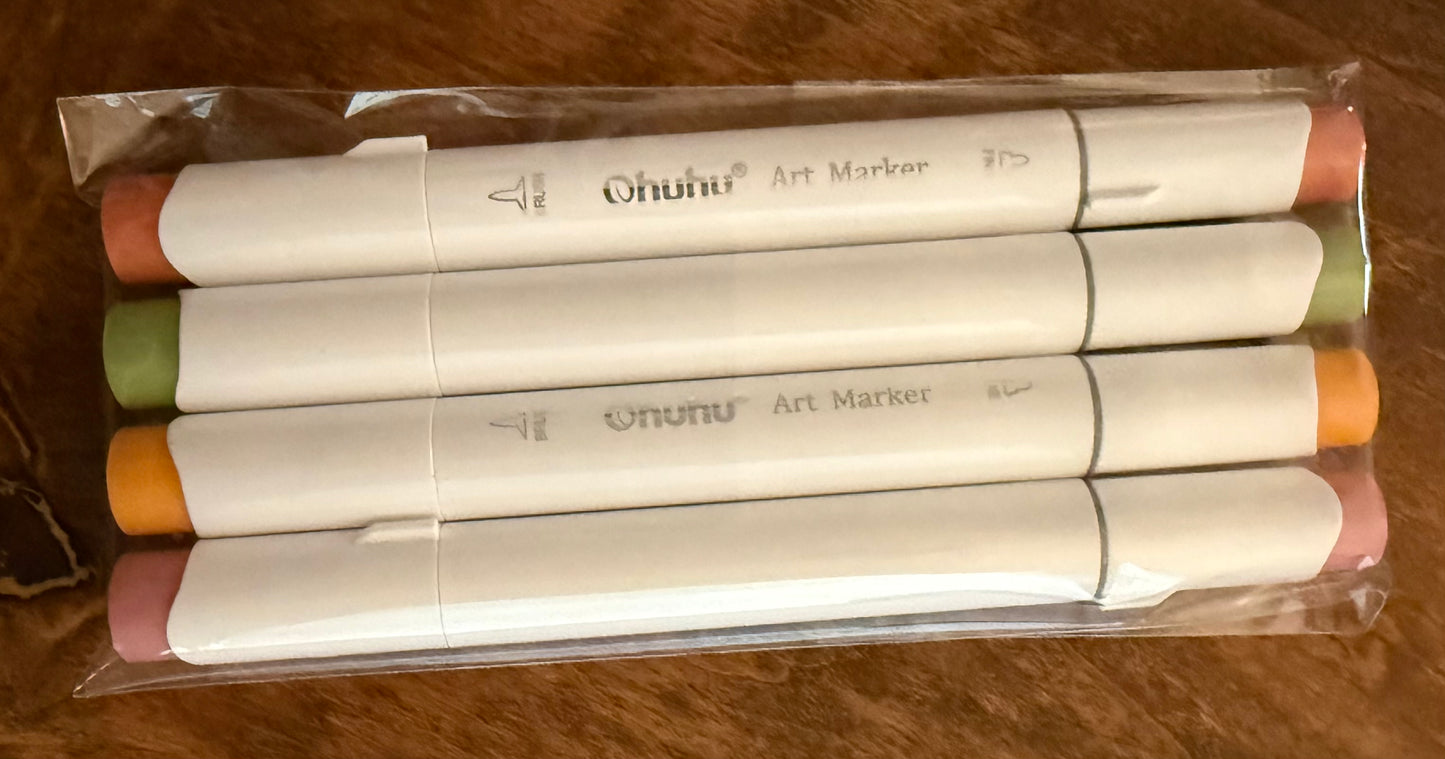 Custom Gradient Marker Bundle 4- 5 piece –Ohuhu Honolulu Brush/Fine/ Chisel Tip  Single Color | Sold by The Marker Monster