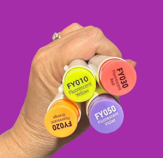 Fluorescent Ohuhu Honolulu B Brush/Fine Tip Marker – Single Color | Sold by The Marker Monster (Authorized Reseller)