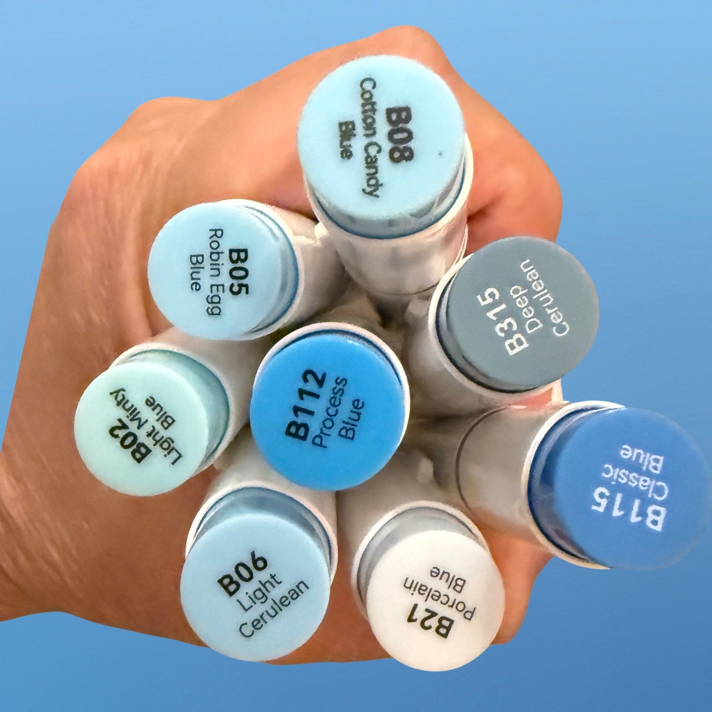 Blue Ohuhu Honolulu B Brush/Fine/ Chisel Tip  Single Color | Sold by The Marker Monster