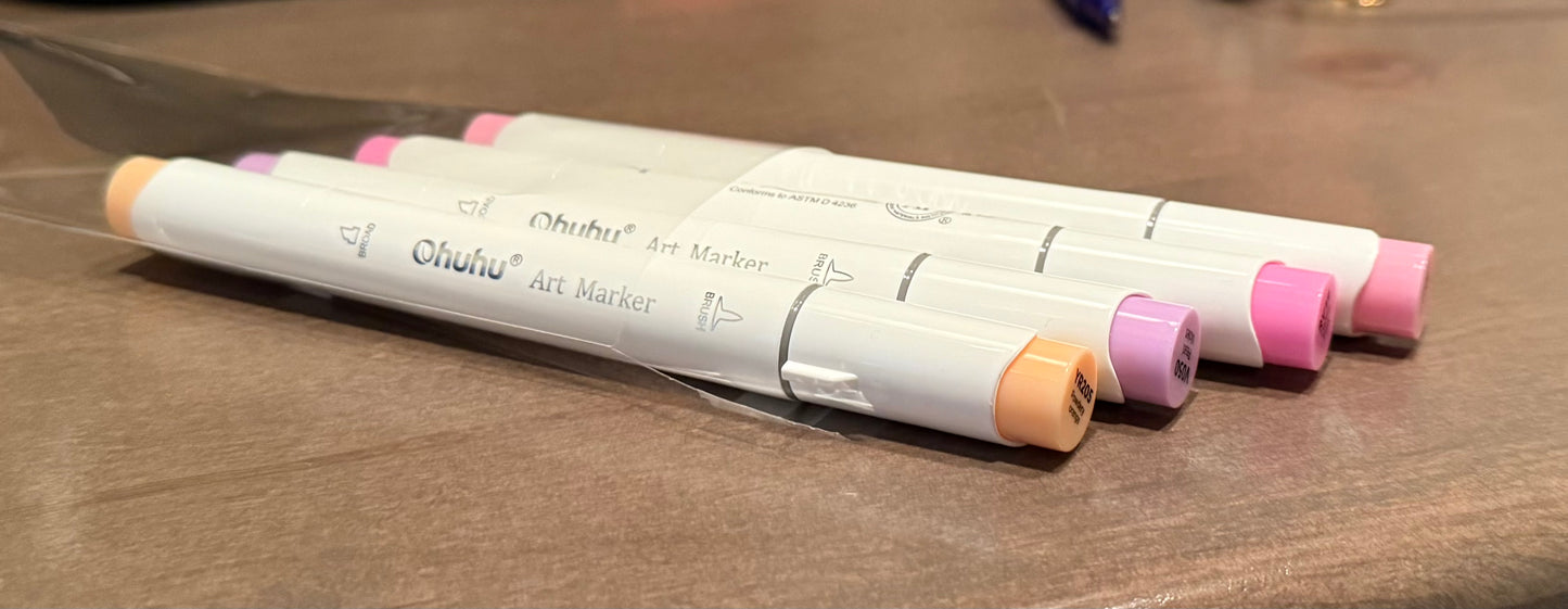 Custom Gradient Marker Bundle 4- 5 piece –Ohuhu Honolulu Brush/Fine/ Chisel Tip  Single Color | Sold by The Marker Monster