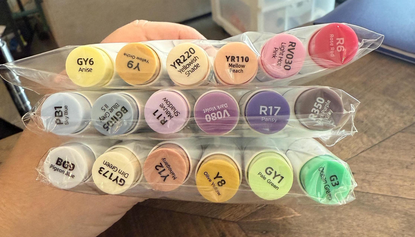 Jumbo OVERSTOCK colors  Ohuhu Honolulu Marker Mystery Pack - Set of 6